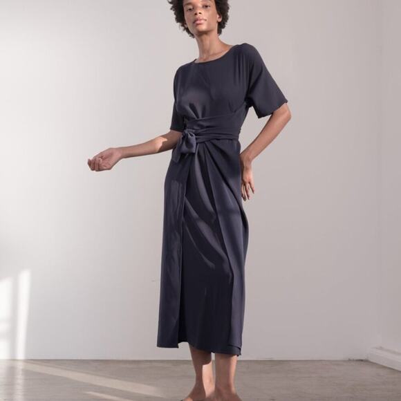 Shaina Mote Gia Linen Maxi Dress in Burnt Orange - Picture 1 of 10